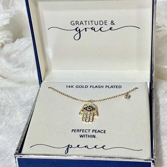 NWT gratitude and grace Hamsa necklace gold 💎💍❤️ - Picture 5 of 8